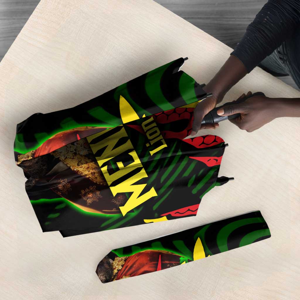Menelik II Umbrella with Lion of Adwa Title, Battle of Adwa 1896 Graphic and Bold Pan-African - African Pride