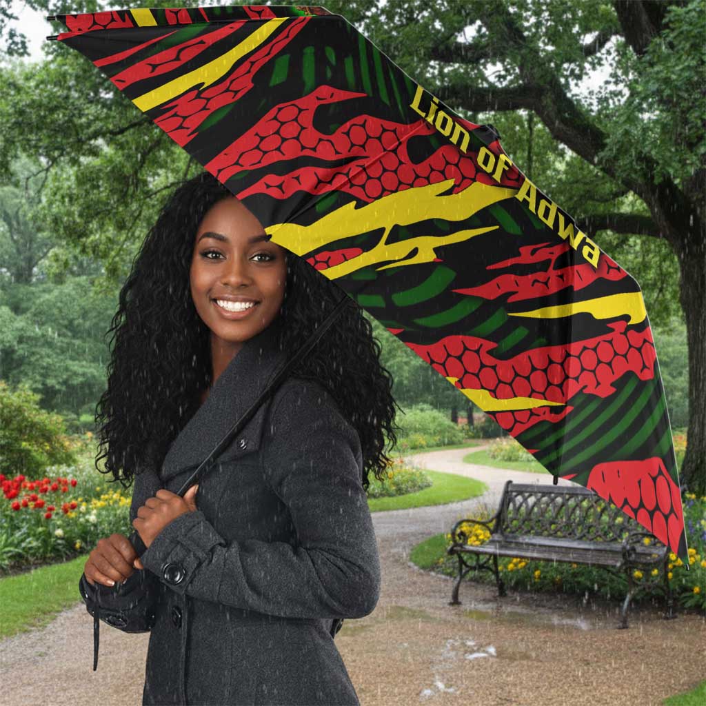 Menelik II Umbrella with Lion of Adwa Title, Battle of Adwa 1896 Graphic and Bold Pan-African - African Pride