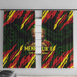 Menelik II Window Curtain with Lion of Adwa Title, Battle of Adwa 1896 Graphic and Bold Pan-African - African Pride