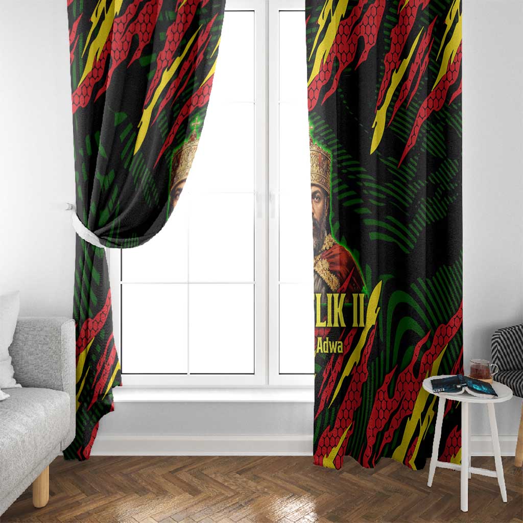 Menelik II Window Curtain with Lion of Adwa Title, Battle of Adwa 1896 Graphic and Bold Pan-African - African Pride