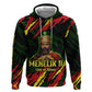Menelik II Zip Hoodie with Lion of Adwa Title, Battle of Adwa 1896 Graphic and Bold Pan-African - African Pride