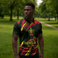 Menelik II Zipper Polo Shirt with Lion of Adwa Title, Battle of Adwa 1896 Graphic and Bold Pan-African - African Pride