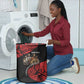 Menelik II Laundry Basket with Adwa Victory Map, Africa Defeated an Empire Text and Red Geometric - African Pride