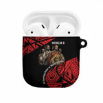 Menelik II AirPods Case with Adwa Victory Map, Africa Defeated an Empire Text and Red Geometric - African Pride