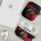 Menelik II AirPods Case with Adwa Victory Map, Africa Defeated an Empire Text and Red Geometric - African Pride