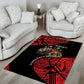 Menelik II Area Rug with Adwa Victory Map, Africa Defeated an Empire Text and Red Geometric - African Pride