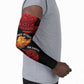 Menelik II Arm Sleeves with Adwa Victory Map, Africa Defeated an Empire Text and Red Geometric - African Pride