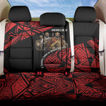 Menelik II Back Car Seat Cover with Adwa Victory Map, Africa Defeated an Empire Text and Red Geometric - African Pride