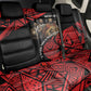 Menelik II Back Car Seat Cover with Adwa Victory Map, Africa Defeated an Empire Text and Red Geometric - African Pride