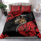 Menelik II Bedding Set with Adwa Victory Map, Africa Defeated an Empire Text and Red Geometric - African Pride