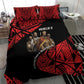 Menelik II Bedding Set with Adwa Victory Map, Africa Defeated an Empire Text and Red Geometric - African Pride