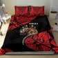 Menelik II Bedding Set with Adwa Victory Map, Africa Defeated an Empire Text and Red Geometric - African Pride