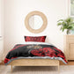 Menelik II Bedding Set with Adwa Victory Map, Africa Defeated an Empire Text and Red Geometric - African Pride