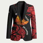 Menelik II Blazer with Adwa Victory Map, Africa Defeated an Empire Text and Red Geometric - African Pride