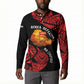 Menelik II Button Sweatshirt with Adwa Victory Map, Africa Defeated an Empire Text and Red Geometric