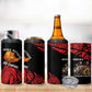 Menelik II 4 in 1 Can Cooler Tumbler with Adwa Victory Map, Africa Defeated an Empire Text and Red Geometric - African Pride