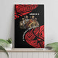 Menelik II Canvas Wall Art with Adwa Victory Map, Africa Defeated an Empire Text and Red Geometric - African Pride