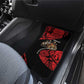 Menelik II Car Mats with Adwa Victory Map, Africa Defeated an Empire Text and Red Geometric - African Pride