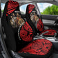 Menelik II Car Seat Cover with Adwa Victory Map, Africa Defeated an Empire Text and Red Geometric - African Pride