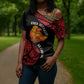 Menelik II Cross Shoulder Shirt with Adwa Victory Map, Africa Defeated an Empire Text and Red Geometric - African Pride
