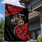 Menelik II Garden Flag with Adwa Victory Map, Africa Defeated an Empire Text and Red Geometric - African Pride