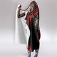 Menelik II Hooded Blanket with Adwa Victory Map, Africa Defeated an Empire Text and Red Geometric - African Pride