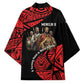 Menelik II Kimono with Adwa Victory Map, Africa Defeated an Empire Text and Red Geometric - African Pride