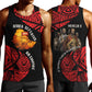 Menelik II Men Tank Top with Adwa Victory Map, Africa Defeated an Empire Text and Red Geometric - African Pride