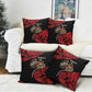 Menelik II Pillow Cover with Adwa Victory Map, Africa Defeated an Empire Text and Red Geometric - African Pride