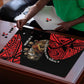 Menelik II Puzzle with Adwa Victory Map, Africa Defeated an Empire Text and Red Geometric - African Pride