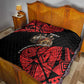 Menelik II Quilt with Adwa Victory Map, Africa Defeated an Empire Text and Red Geometric - African Pride