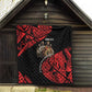 Menelik II Quilt with Adwa Victory Map, Africa Defeated an Empire Text and Red Geometric - African Pride