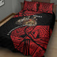 Menelik II Quilt Bed Set with Adwa Victory Map, Africa Defeated an Empire Text and Red Geometric - African Pride