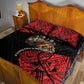 Menelik II Quilt Bed Set with Adwa Victory Map, Africa Defeated an Empire Text and Red Geometric - African Pride