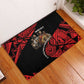 Menelik II Rubber Doormat with Adwa Victory Map, Africa Defeated an Empire Text and Red Geometric - African Pride