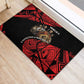 Menelik II Rubber Doormat with Adwa Victory Map, Africa Defeated an Empire Text and Red Geometric - African Pride