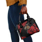Menelik II Shoulder Handbag with Adwa Victory Map, Africa Defeated an Empire Text and Red Geometric - African Pride