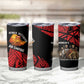 Menelik II Tumbler Cup with Adwa Victory Map, Africa Defeated an Empire Text and Red Geometric - African Pride
