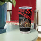 Menelik II Tumbler Cup with Adwa Victory Map, Africa Defeated an Empire Text and Red Geometric - African Pride