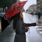 Menelik II Umbrella with Adwa Victory Map, Africa Defeated an Empire Text and Red Geometric - African Pride