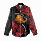 Menelik II Women Casual Shirt with Adwa Victory Map, Africa Defeated an Empire Text and Red Geometric - African Pride