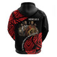 Menelik II Zip Hoodie with Adwa Victory Map, Africa Defeated an Empire Text and Red Geometric - African Pride