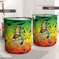 Menelik II Laundry Basket with Crowned Portrait, Ethiopia Never Colonized Text and Pan-African Abstract - African Pride