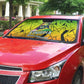 Menelik II Auto Sun Shade with Crowned Portrait, Ethiopia Never Colonized Text and Pan-African Abstract - African Pride