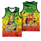 Menelik II Basketball Jersey with Crowned Portrait, Ethiopia Never Colonized Text and Pan-African Abstract - African Pride