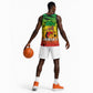 Menelik II Basketball Jersey with Crowned Portrait, Ethiopia Never Colonized Text and Pan-African Abstract - African Pride