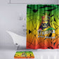 Menelik II Bathroom Set with Crowned Portrait, Ethiopia Never Colonized Text and Pan-African Abstract - African Pride
