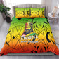 Menelik II Bedding Set with Crowned Portrait, Ethiopia Never Colonized Text and Pan-African Abstract - African Pride