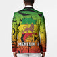 Menelik II Blazer with Crowned Portrait, Ethiopia Never Colonized Text and Pan-African Abstract - African Pride