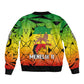 Menelik II Bomber Jacket with Crowned Portrait, Ethiopia Never Colonized Text and Pan-African Abstract - African Pride